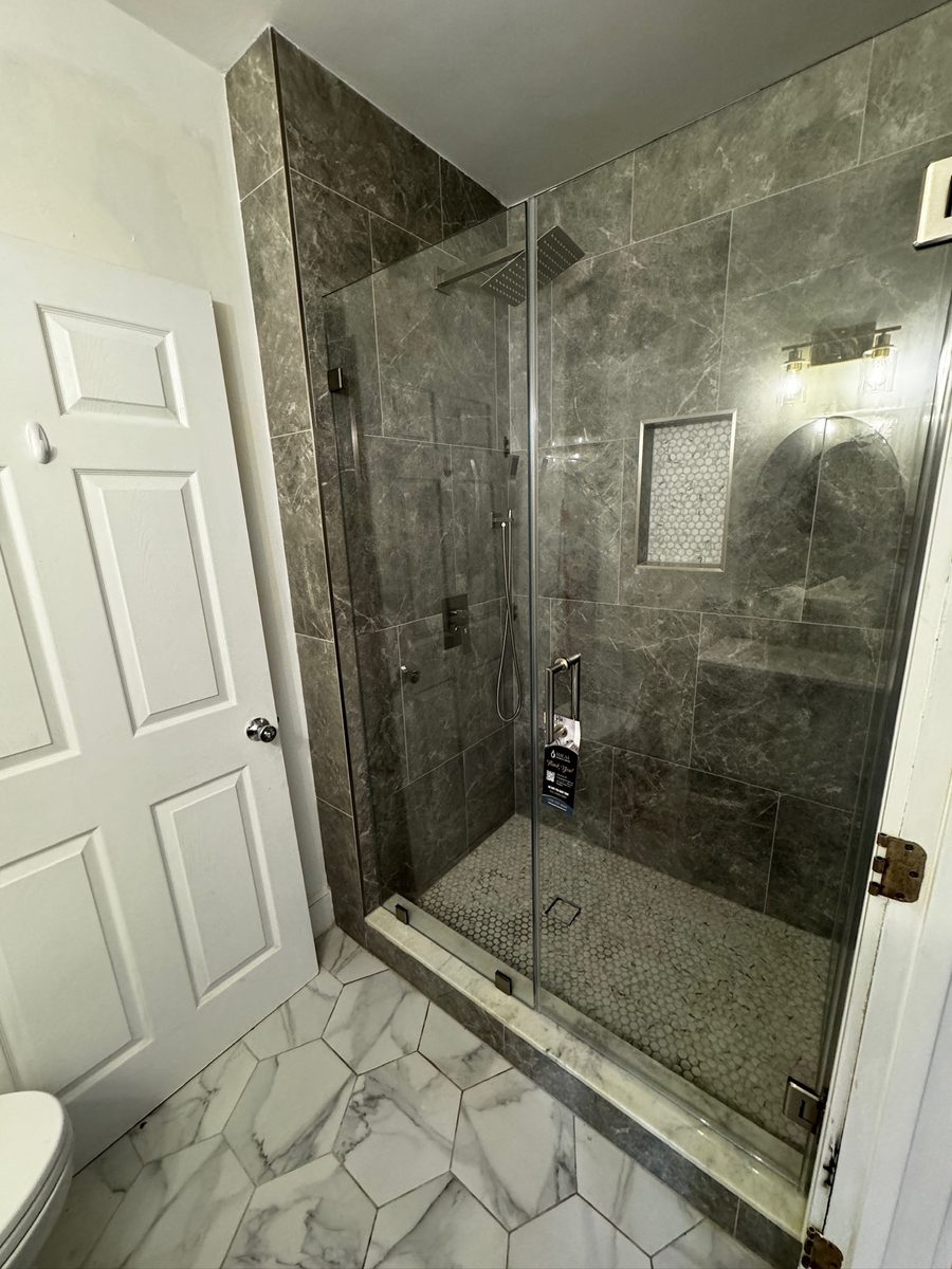 Custom frameless enclosure Newton MA matte black finish